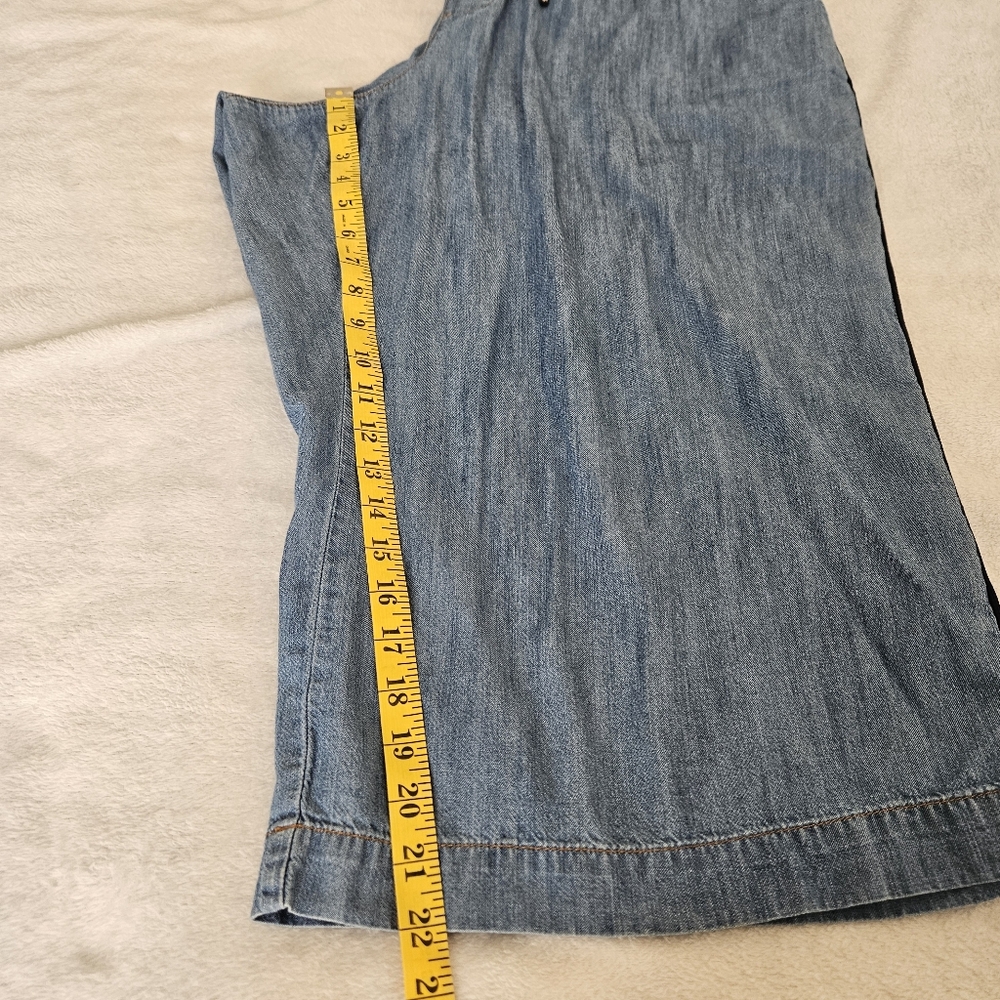 WILDFANG Essential Loose Leg Tencel Blend Culotte Wide Leg Pants Chambray 1X - Picture 12 of 15